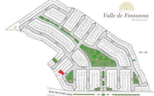 Mapeado de residencial "Valle Fontanna 19-14"
